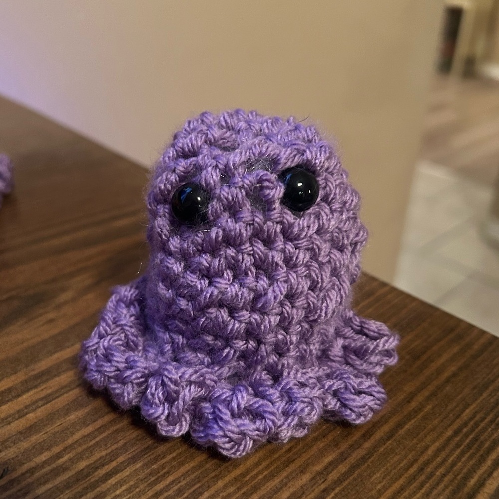 Handmade Purple Crochet Octopus